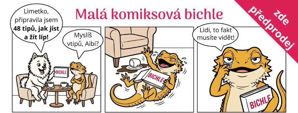 Předprodej: Malá komiksová bichle
- Průvodce (nejen) jídlem pro děti, rodiče a jednu tvrdohlavou agamu