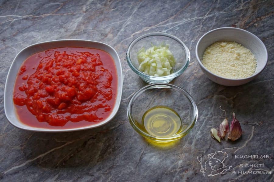 Rajčatová polévka - ingredience