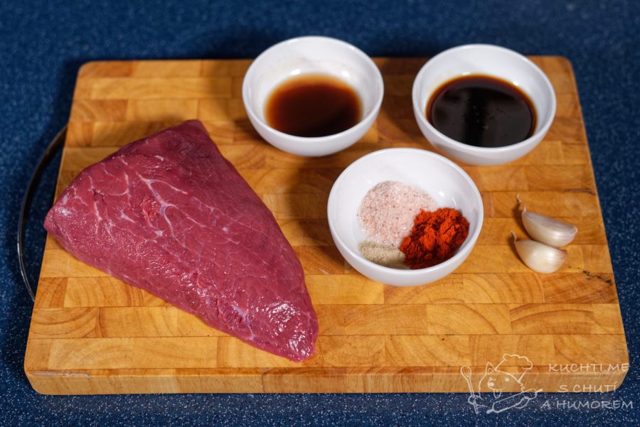 Domácí sušené maso jerky - ingredience