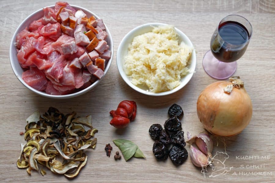 Staropolský bigos - ingredience