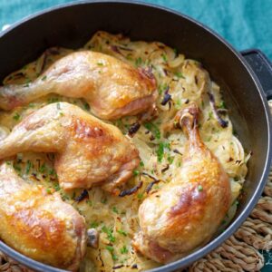 Kuře zapečené s kysaným zelím